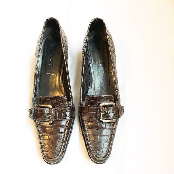 Prada Shoes - Prada brown croc loafers size 37
